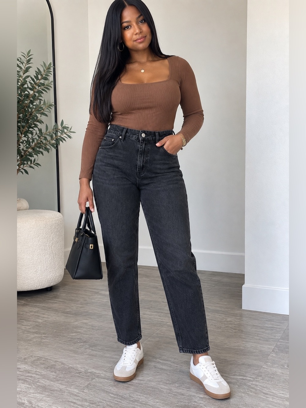 Classic High-Rise Black Women's Jeans made at turkey size M BNWT